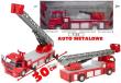 Opakowanie Duże auto metalowe Strażz Pożarna 1:32 z drabiną