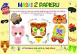 Wycinam składam sklejam Maski z papieru. Autor: Irene Mazza (ilustr.). Dadada.pl Okładka książki Wycinam składam sklejam Maski z papieru