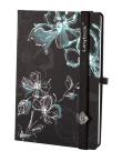 Opakowanie Notes A6 Sparkling Flowers czarny/zielony linia