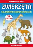 Zwierzęta. Kolorowanki grafomotoryczne + naklejki. Autor: Tina Zakierska. Dadada.pl Okładka książki Zwierzęta. Kolorowanki grafomotoryczne + naklejki