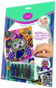Opakowanie D&M Pokoloruj obrazek z sową kolorowym brokatem