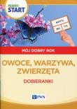 Pewny start Mój dobry rok Owoce, warzywa, zwierzęta Dobieranki. Autor: Aneta Pliwka, Katarzyna Radzka. Dadada.pl Okładka książki Pewny start Mój dobry rok Owoce, warzywa, zwierzęta Dobieranki