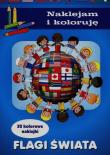 Flagi świata naklejam i koloruję. Autor: Małecki Aleksander. Dadada.pl Okładka książki Flagi świata naklejam i koloruję