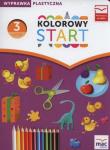 Kolorowy start Trzylatek Wyprawka plastyczna. Autor: Żaba-Żabińska Wiesława. Dadada.pl Okładka książki Kolorowy start Trzylatek Wyprawka plastyczna