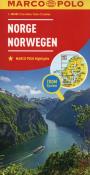 Norwegia mapa drogowa Marco Polo 1:800 000. Autor: Opracowanie zbiorowe. Dadada.pl Okładka książki Norwegia mapa drogowa Marco Polo 1:800 000