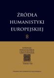 Okładka książki Źródła humanistyki europejskiej Tom 8