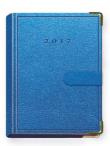 Opakowanie Terminarz 2017 B7 LUX złocony z zapinką - niebiesk