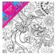 Okładka książki Coloring Craft Obraz Koliber 30x30+ farby 5 kolorów pędzel paleta