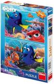 Okładka książki Puzzle 2x66 Dory między koralowcami DINO