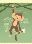 Opakowanie Karnet urodziny Małpka 12x16,5 cm