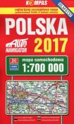 Okładka książki Polska 2017 Mapa samochodowa 1:700 000