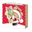 Opakowanie Torba prezentowa Miś mikołajem XXL czerwona
