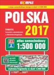 Okładka książki Atlas samochodowy Polski 2017 kompas 1:500 000 