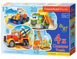 Opakowanie Puzzle 4w1 Contour 8-12-15-20 Construction Vehicles