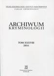 Opakowanie Archiwum kryminologii Tom XXXVIII 2016
