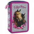 Opakowanie Piórnik z wyposażeniem dwukomorowy Konie 13