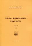 Opakowanie Polska Bibliografia Prawnicza Zeszyt LII 2016