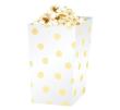 Opakowanie Pudełko na popcorn 'Złote groszki', 9cm x 9cm x 15cm, białe, 4 sztuki