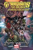 Strażnicy Galaktyki. T.4. Strażnicy w rozsypce. Autor: Brian M. Bendis, Scenariusz: Jason Aaron; Rysunki: Nick Bradshaw, Paulina Braiter. Dadada.pl Okładka książki Strażnicy Galaktyki. T.4. Strażnicy w rozsypce