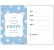 Opakowanie Zaproszenia z kopertą 'Srebrne groszki', niebieskie, 6 sztuk
