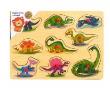 Opakowanie Drewniana układanka z pinezkami Dinozaury