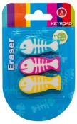 Opakowanie Gumka do ścierania Keyroad Ryba 3 sztuki