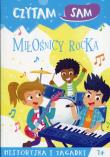 Czytam sam. Miłośnicy rocka. Historyjka i zagadki. Autor: Roberta Zilio. Dadada.pl Okładka książki Czytam sam. Miłośnicy rocka. Historyjka i zagadki