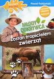 Młody odkrywca: Zostań tropicielem zwierząt. Autor: Paweł Fabijański. Dadada.pl Okładka książki Młody odkrywca: Zostań tropicielem zwierząt