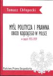 Myśl polityczna i prawna obozu rządzącego w Polsce w latach 1935-1939. Autor: Chłopecki Tomasz. Dadada.pl Okładka książki Myśl polityczna i prawna obozu rządzącego w Polsce w latach 1935-1939