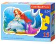 Opakowanie Puzzle 15 Konturowe Little Mermaid and the Dolphin
