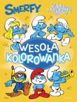 Smerfy. Wesoła kolorowanka z naklejkami. Autor: Adrianna Zabrzewska. Dadada.pl Okładka książki Smerfy. Wesoła kolorowanka z naklejkami