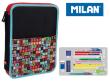 Opakowanie Piórnik MILAN 2-poziomowy duży z wyposażeniem SUPER HEROES WORDS LETTERS
