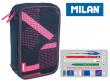 Opakowanie Piórnik MILAN 2-poziomowy z wyposażeniem KNIT różowy
