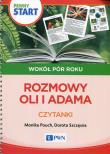 Pewny Start Wokół pór roku Rozmowy Oli i Adama Czytanki. Autor: Monika Pouch, Szczęsna Dorota. Dadada.pl Okładka książki Pewny Start Wokół pór roku Rozmowy Oli i Adama Czytanki