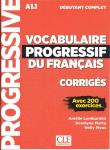 Okładka książki Vocabulaire progressif du Francais niveau debutant complet A1.1 klucz