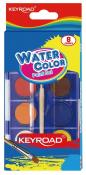 Opakowanie Farby akwarelowe KEYROAD z pędzelkiem 8 kolorów