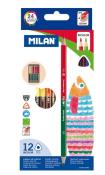Opakowanie Kredki trókątne Bicolor 24 kolory MILAN