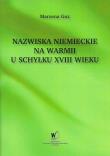 Okładka książki Nazwiska niemieckie na Warmii u schyłku XVIII wieku