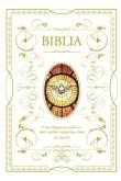 Okładka książki Biblia domowa z białą obwolutą - wizerunek Ducha Świętego