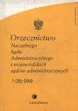 Opakowanie Orzecznictwo Naczelnego Sądu Administracyjnego i wojewódzkich sądów administracyjnych 1/2009