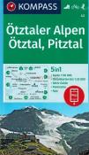 Otztaler Alpen, Otztal, Pitztal 1 50 000 KOMPASS. Autor: praca zbiorowa. Dadada.pl Okładka książki Otztaler Alpen, Otztal, Pitztal 1 50 000 KOMPASS