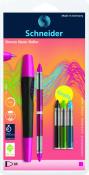 Opakowanie Pióro kulkowe SCHNEIDER Breeze NEON M różowe/czarne + 5 x kartridż blister
