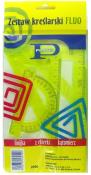 Opakowanie Zestaw kreślarski fluoresc. z linijką 16cm PRATEL