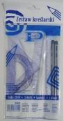 Opakowanie Zestaw kreślarski z linijką 20cm + 2 ołówki PRATEL