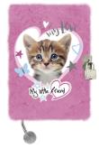 Opakowanie Pamiętnik z kłódką A5/96K My Little Friend Kot Pin