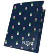 Opakowanie Teczka z gumką A4 granatowa w kaktusy 5 sztuk