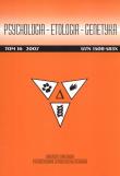 Opakowanie Psychologia etologia genetyka Tom 16/2007