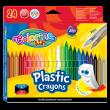 Opakowanie KREDKI ŚWIECOWE OKRĄGŁE PLASTIKOWE WYMAZYWALNE Z GUMKĄ   24 KOL. COLORINO KIDS