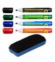 Opakowanie Marker komplet 4 kolory+gąbka D.RECT