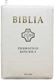 Okładka książki Biblia pierwszego Kościoła z paginat. biała